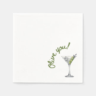 Guardanapo De Papel Olive Martini "Oliva-te!" Cocktail Napkins