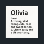 Guardanapo De Papel OLIVIA Definição Nome Personalizado Funny Birthday<br><div class="desc">Defina o seu estilo com o nome personalizado 'Definição OLIVIA' - uma ideia divertida e única de presente de aniversário. Vista seu nome com orgulho!</div>