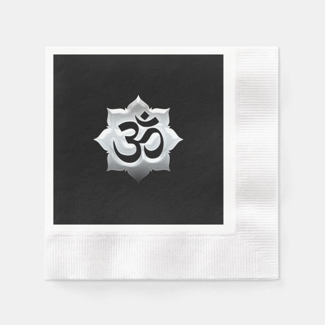 Guardanapo De Papel OM Símbolo Lotus Espiritualidade Yoga Crest (Frente)