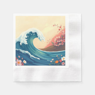 Guardanapo De Papel Onda Oceânica Impressionista
