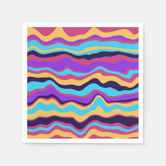 Guardanapo De Papel Ondas abstrato (Frente)