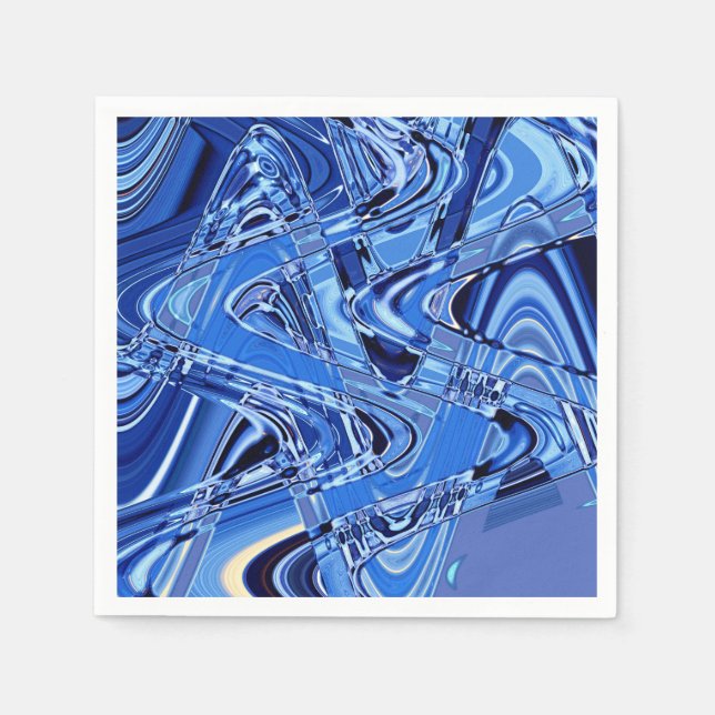Guardanapo De Papel ondas de estradas em azul (Frente)