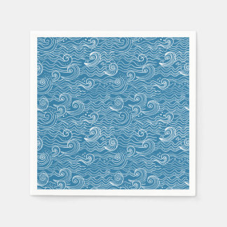 Guardanapo De Papel Ondas de Verão Azul e Branco