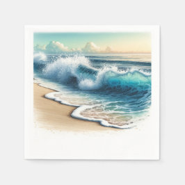 Guardanapo De Papel Ondas do Oceano Caindo Rústico Casamento na Praia 