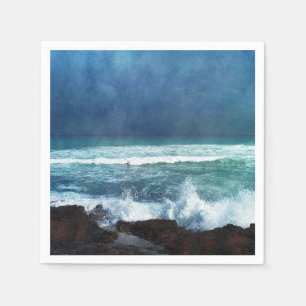 Guardanapo De Papel Ondas do Oceano no Havaí - Marinho Azul-Azul-Aqua
