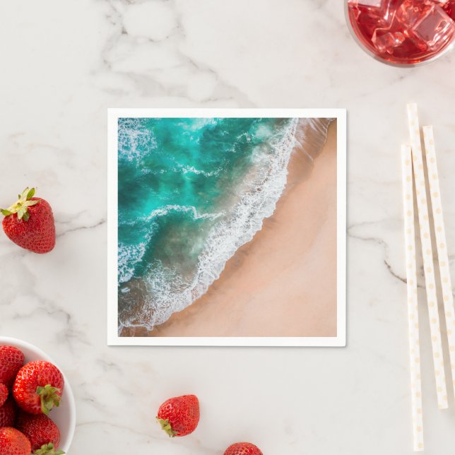 Guardanapo De Papel Ondas em Sandy Beach (Insitu)