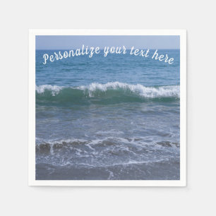 Guardanapo De Papel Ondas oceânicas personalizam o coquetel Napkins