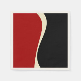 Guardanapo De Papel Ondas Simples 2 em Vermelho e Creme