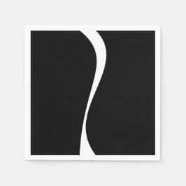 Guardanapo De Papel Ondas Simples 2 - Preto e Branco