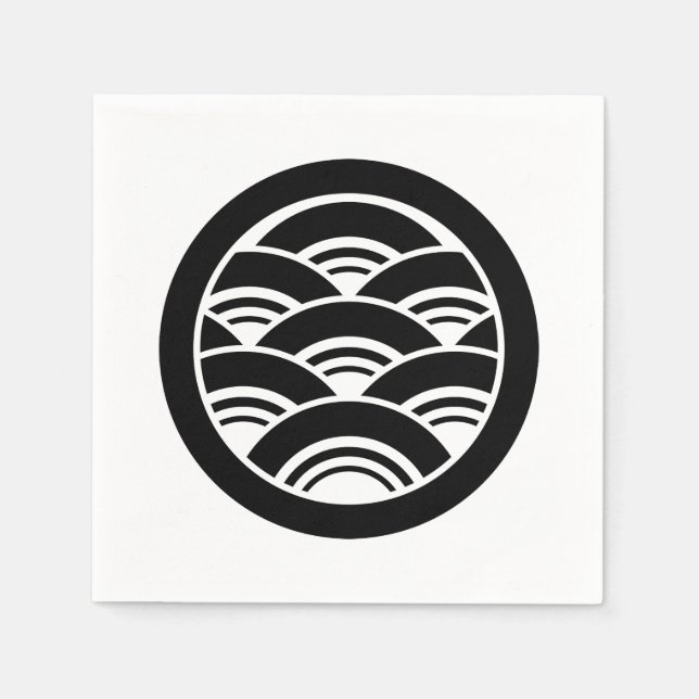 Guardanapo De Papel Ondas sobrepostas em círculo (Frente)