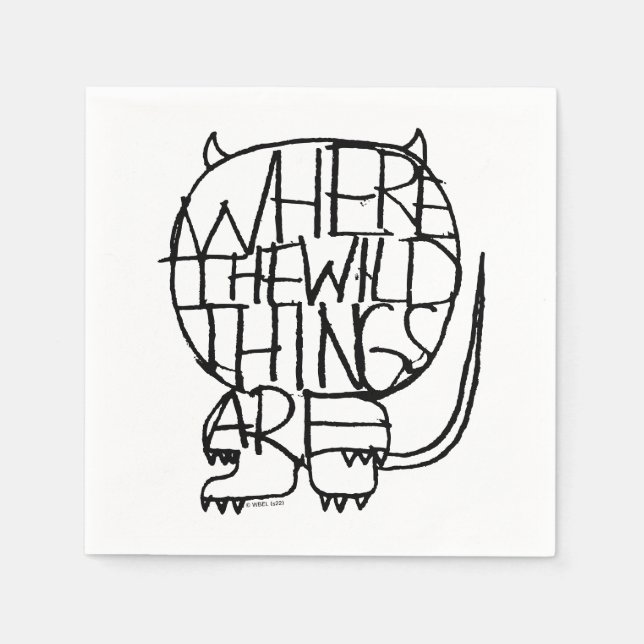 Guardanapo De Papel Onde Vivem os Monstros | Esboço do Monstro (Frente)