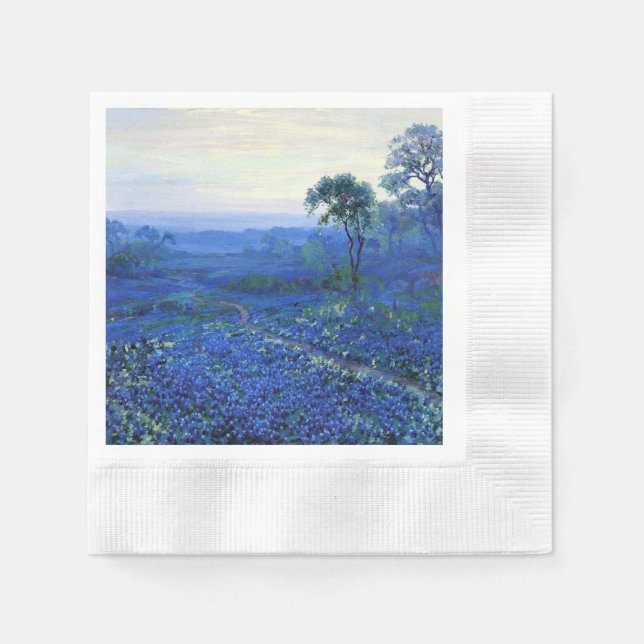 Guardanapo De Papel Onderdonk - Paisagem de Bluebonnet com Cactos, (Frente)