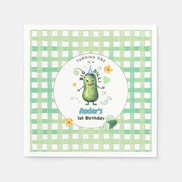 Guardanapo De Papel One Big Dill Pickle First Birthday Blue