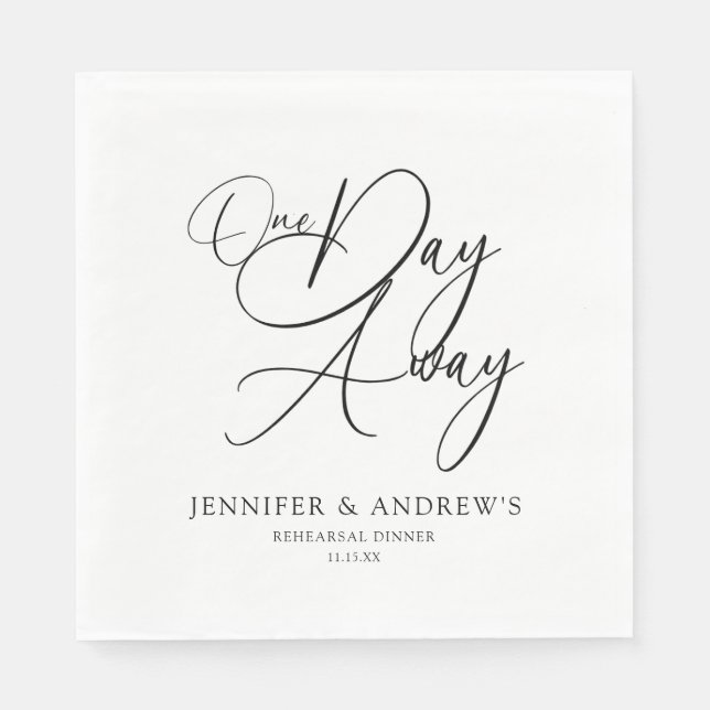 Guardanapo De Papel One Day Away Elegant Rehearsal Dinner Personalized (Frente)