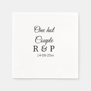 Guardanapo De Papel One hot add couple name initial letter text date