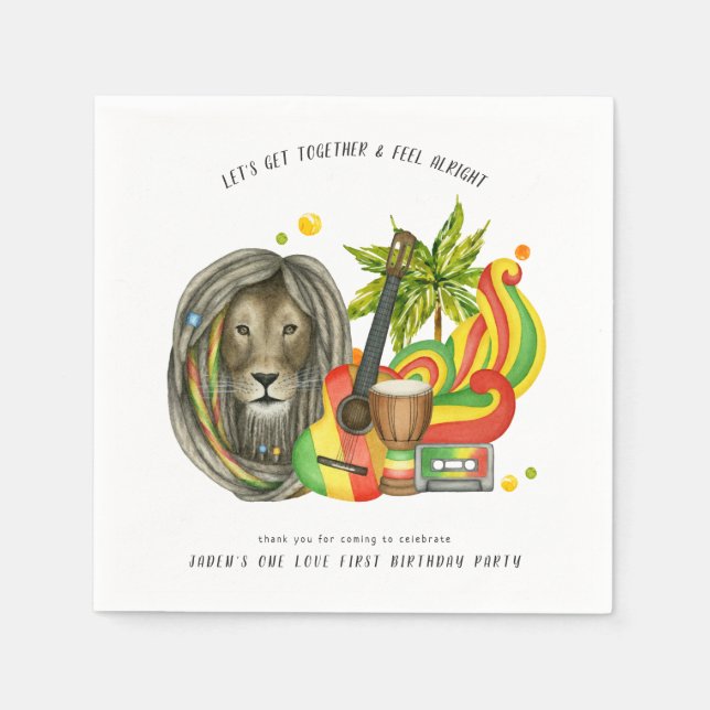 Guardanapo De Papel One Love First Festa de aniversário (Frente)