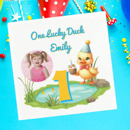 Guardanapo De Papel One Lucky Duck Kids 1st Birthday Photo