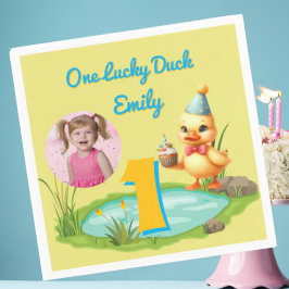 Guardanapo De Papel One Lucky Duck Kids 1st Birthday Photo