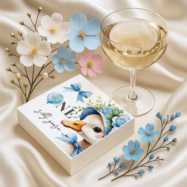 Guardanapo De Papel One Silly Goose Boy Birthday  (Criador carregado)