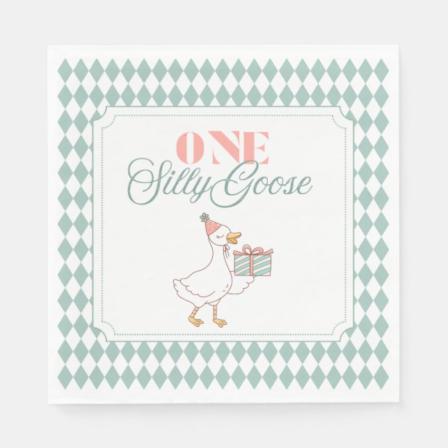 Guardanapo De Papel One Silly Goose dessert napkin (Frente)