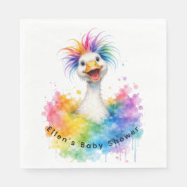 Guardanapo De Papel One Silly Goose Rainbow Baby Shower