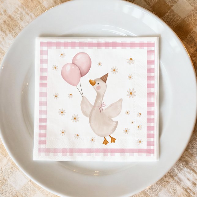 Guardanapo De Papel One Silly Goose Spring Party Farm First Birthday (Criador carregado)
