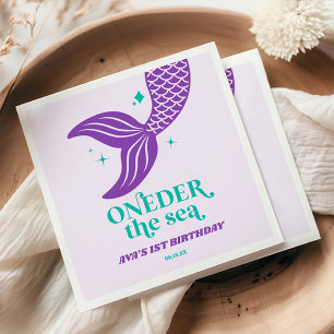 Guardanapo De Papel ONEder O Mar Sereia 1º Primeiro Aniversário