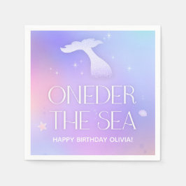 Guardanapo De Papel Oneder Sea Whimsical Sparkly Smermaid Birthday