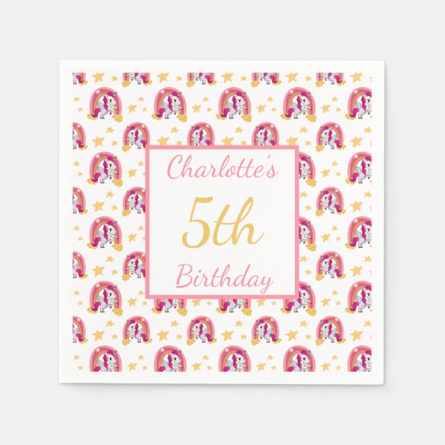 Guardanapo De Papel Ontem de Unicórnio Encantado (Frente)