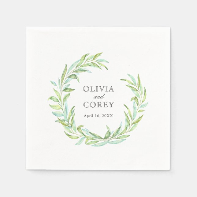 Guardanapo De Papel Open Laurel Wreath Wedding (Frente)