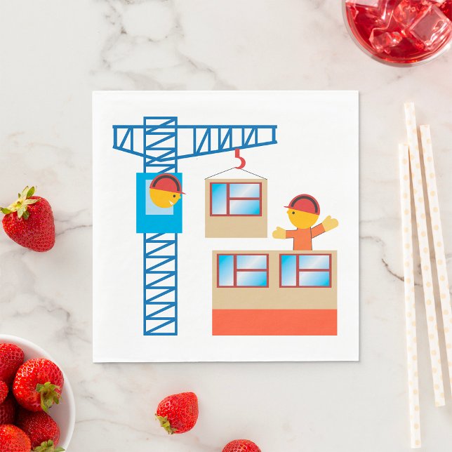 Guardanapo De Papel Operador De Crane E Trabalhador De Construção (Criador carregado)