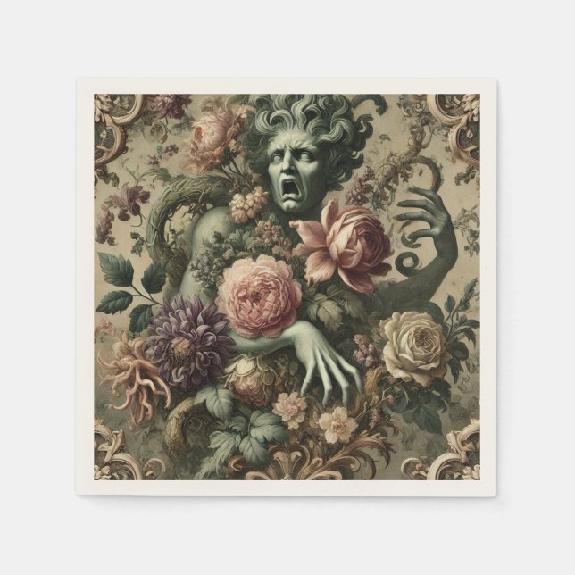 Guardanapo De Papel Opulência Óptica - Barroco Floral Gótico (Frente)