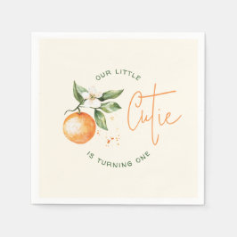 Guardanapo De Papel Orange Citrus Little Cutie Birthday Party
