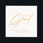 Guardanapo De Papel Orange Elegant Calligraphy Script Graduation<br><div class="desc">Orange Trendy Calligraphy Photo Graduation Party Napkins features elegant calligraphy script, and the graduate's details.</div>