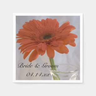 Guardanapo De Papel Orange Gerber Daisy in Vase Wedding