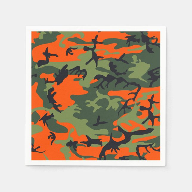 Guardanapo De Papel Orange Hunter Camo (Frente)