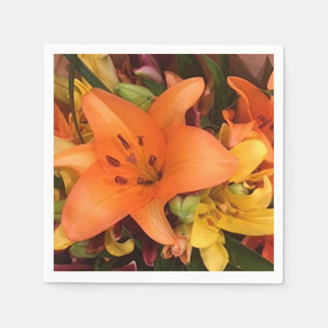Guardanapo De Papel Orange Lily Paper Napkin (Frente)