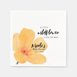 Guardanapo De Papel Orange Little Wildflower On the Way Baby Shower