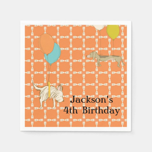 Guardanapo De Papel Orange Personalised Children's Party Napkins (Frente)