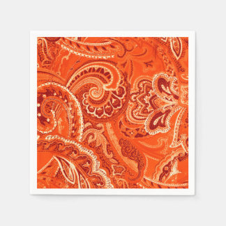 Guardanapo De Papel Orange Retro Paisley Bandanna/Bandana