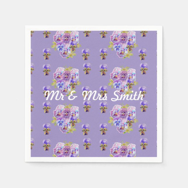 Guardanapo De Papel Orange Shabby Poppy Decor Servier Napkins Purple (Frente)