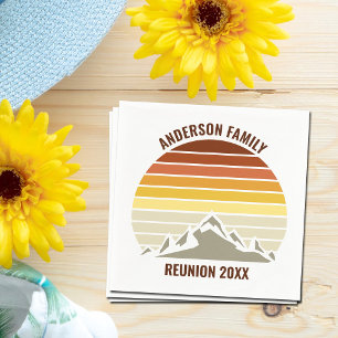 Guardanapo De Papel Orange Sunset Mountain Custom Family Reunion Party