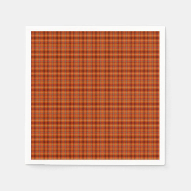 Guardanapo De Papel Orange Tartan Paper Napkins (Frente)