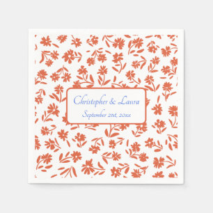 Guardanapo De Papel Orange Verona Sunset Floral Wedding