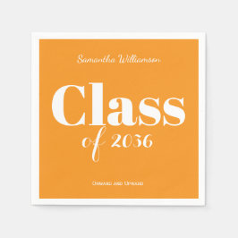 Guardanapo De Papel Orange White Graduation Party Napkins Customizable