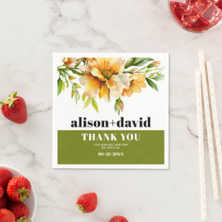 Guardanapo De Papel Orange yellow rhododendron flowers fall wedding