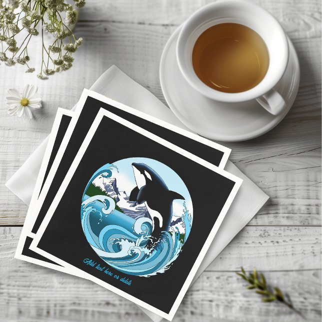 Guardanapo De Papel Orca Killer Baleia - Oceano Azul (Criador carregado)