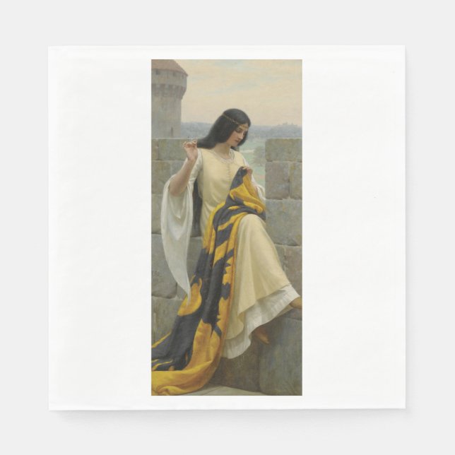 Guardanapo De Papel Ordenando o Sinalizador Padrão (Mulher Medieval) (Frente)