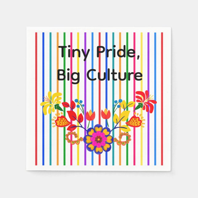 Guardanapo De Papel Orgulho de ser Chá de fraldas de latino | Floral & (Frente)