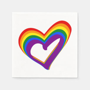 Guardanapo De Papel Orgulho Gay LGBT Amor Arco-íris Coração Festa LGBT